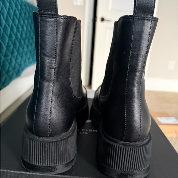 Marc Fisher LTD Bermedia Black Leather Lug Boots - Picture 6 of 14